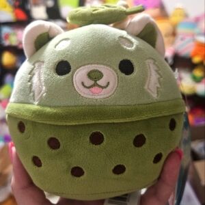 NWT Eitan🧋Matcha Boba Green Tea Red Panda Original Squishmallow 5"